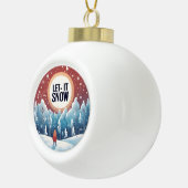 雪に美しいヴィンテージ セラミックボールオーナメント (右)