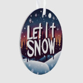 雪に美しい冬のワンダーランド オーナメント (正面)