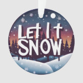 雪に美しい冬のワンダーランド オーナメント (正面)