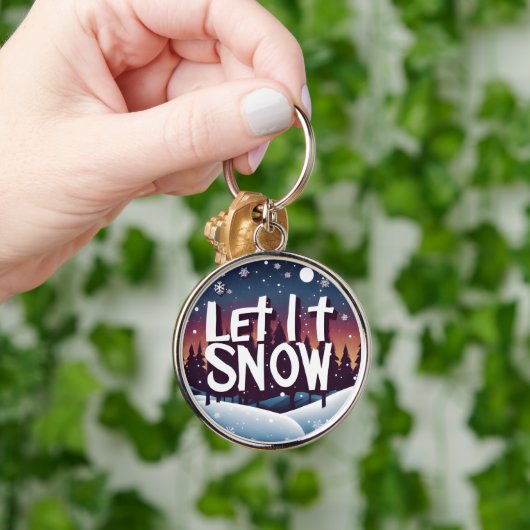 雪に美しい冬のワンダーランド キーホルダー (手)