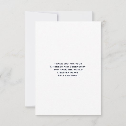 雪に美しい白ランニング馬の馬ありがとう サンキューカード (裏面)