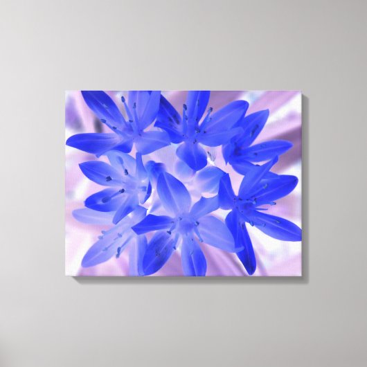 雪に衝撃を受けた青いキャンバスの印刷の栄光 キャンバスプリント (正面)