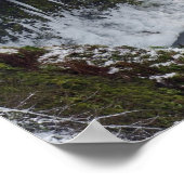 雪に覆われたぼやけた滝 ポスター (角)