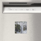 雪に覆われたぼやけた滝 マグネット (インサイチュ (食洗機))