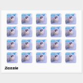 雪に覆われたアザラシの赤ちゃん スクエアシール (シート)