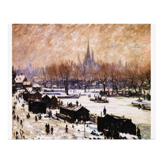 雪に覆われたアムステルダム フォトプリント (正面)