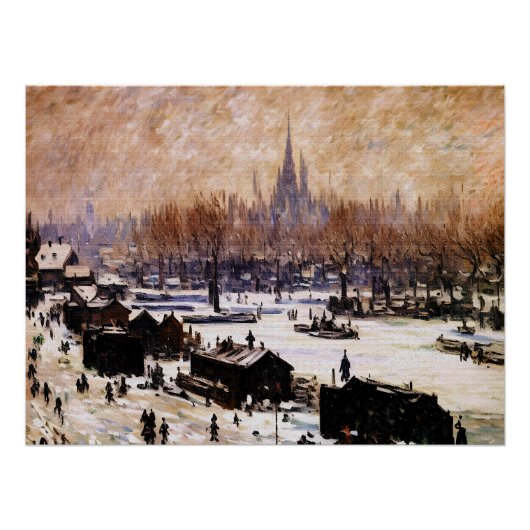 雪に覆われたアムステルダム ポスター (正面)