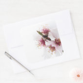 雪に覆われたアーモンドの木の花 スクエアシール (封筒)