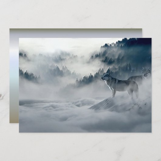 雪に覆われたオオカミ (正面/裏面)