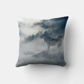 雪に覆われたオオカミ クッション (裏面)