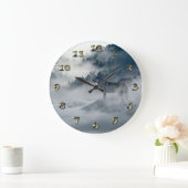 雪に覆われたオオカミ ラージ壁時計 (ホーム)