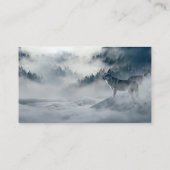 雪に覆われたオオカミ 名刺 (裏面)