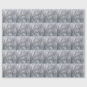 雪に覆われたオーク材 ラッピングペーパー (フラット)