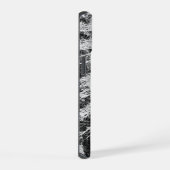 雪に覆われたカエデの木の線画 iPhone 15ケース (右側面)