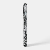 雪に覆われたカエデの木の線画 iPhone 15ケース (左側面)