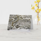 雪に覆われたカエデ日本のラ カード (黄色い花)