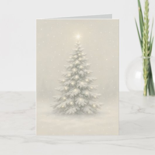 雪に覆われたクリスマスカード シーズンカード (正面)