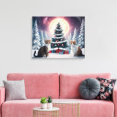 雪に覆われたクリスマスツリー キャンバスプリント (インサイチュ (リビング))