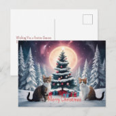 雪に覆われたクリスマスツリー ポストカード (正面/裏面)