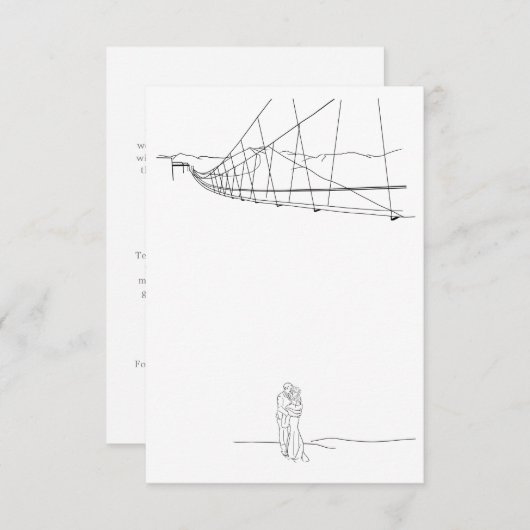 雪に覆われたゲレンデ愛するカップル エンクロージャーカード (正面/裏面)