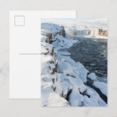 雪に覆われたゴザフォス ポストカード (正面/裏面)