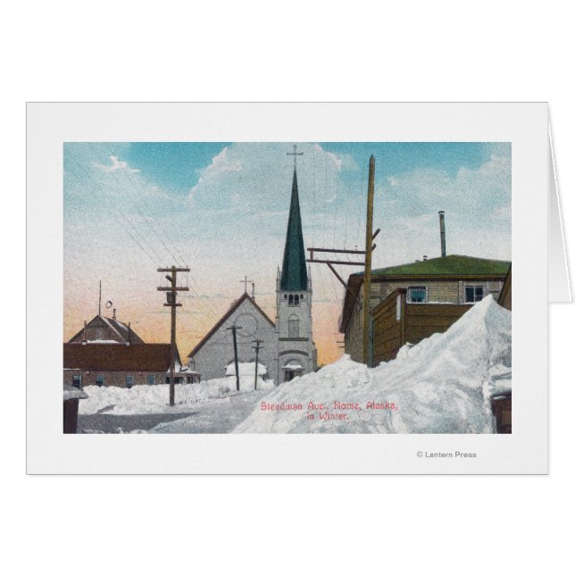 雪に覆われたステッドマン通りの冬の景色 (正面横)