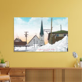 雪に覆われたステッドマン通りの冬の景色 キャンバスプリント (インサイチュ (リビング))