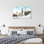 雪に覆われたステッドマン通りの冬の景色 キャンバスプリント (インサイチュ (寝室))