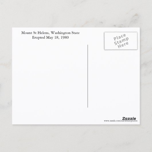 雪に覆われたセントヘレンズ山の旅行 ポストカード (裏面)