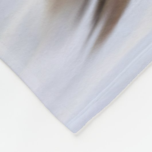 雪に覆われたダークブルーの空に生息するスノーフクロウ フリースブランケット (角)