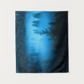 雪に覆われたトウヒの森の魔法の霧 タペストリー (正面)