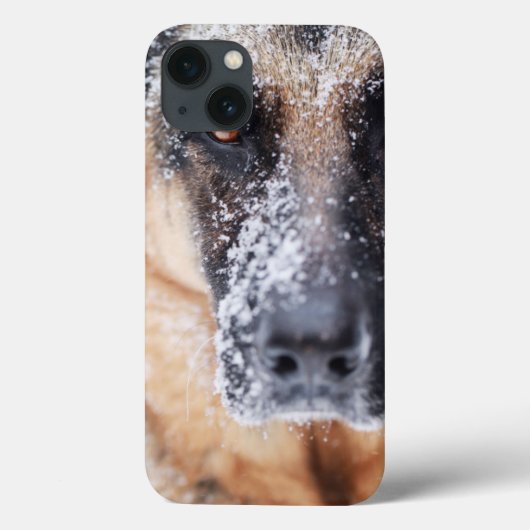 雪に覆われたドイツの羊飼い Case-Mate iPhoneケース (裏面)