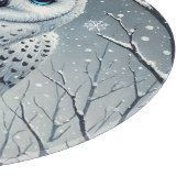 雪に覆われたフクロウ カッティングボード (角)