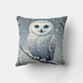 雪に覆われたフクロウ クッション (裏面)