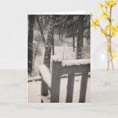 雪に覆われたベンチ カード (黄色い花)