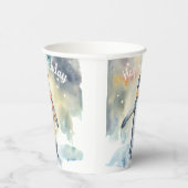 雪に覆われたペンギン – 誕生日パーティー –  紙コップ (右)