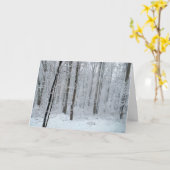 雪に覆われたポプラの森 カード (黄色い花)