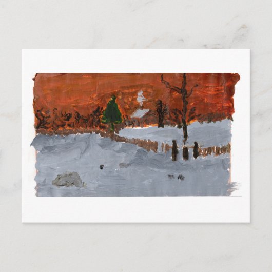雪に覆われたランドスケープ葉書の居心地の良い家 ポストカード (正面)