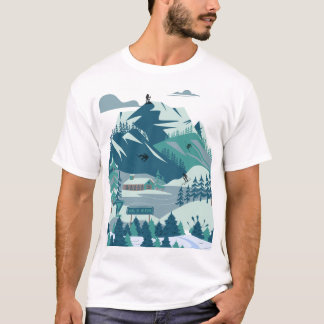 「雪に覆われた冒険:アルパイン・エスケープ」 Tシャツ