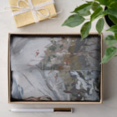 雪に覆われた冬の散歩、シカと子鹿 薄葉紙 (ギフト)