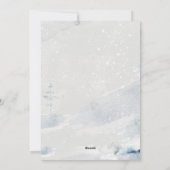 雪に覆われた冬の森とスタグメリークリスマス シーズンカード (裏面)