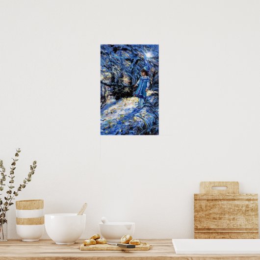 雪に覆われた冬の森に住む雪の巫女 ポスター (キッチン)