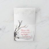 雪に覆われた冬の森のトナカイのメリークリスマス シーズンカード (内部)