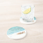 雪に覆われた冬の森の中で鹿を釣る コースター (側面)