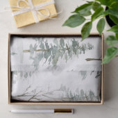 雪に覆われた冬の緑の木クリスマスパターン 薄葉紙 (ギフト)