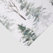 雪に覆われた冬の緑の木クリスマスパターン 薄葉紙 (詳細)
