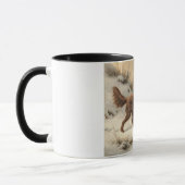 雪に覆われた冬の風景に登場するゴードン・セッター犬 マグカップ (左)