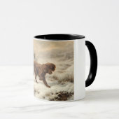 雪に覆われた冬の風景に登場するゴードン・セッター犬 マグカップ (正面右)