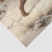 雪に覆われた冬の風景に登場するゴードン・セッター犬 薄葉紙 (詳細)