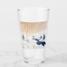雪に覆われた冬の風景の中を流れる（クリスマスアート）